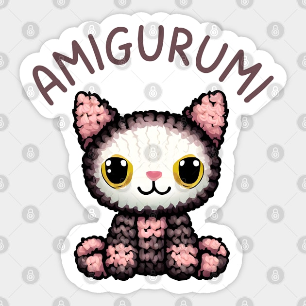 Amigurumi Cat Sticker by Ravenglow